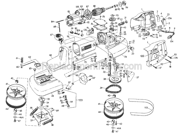 Page A Diagram and Parts List for 3122 Type 1 Black and Decker Band Saw